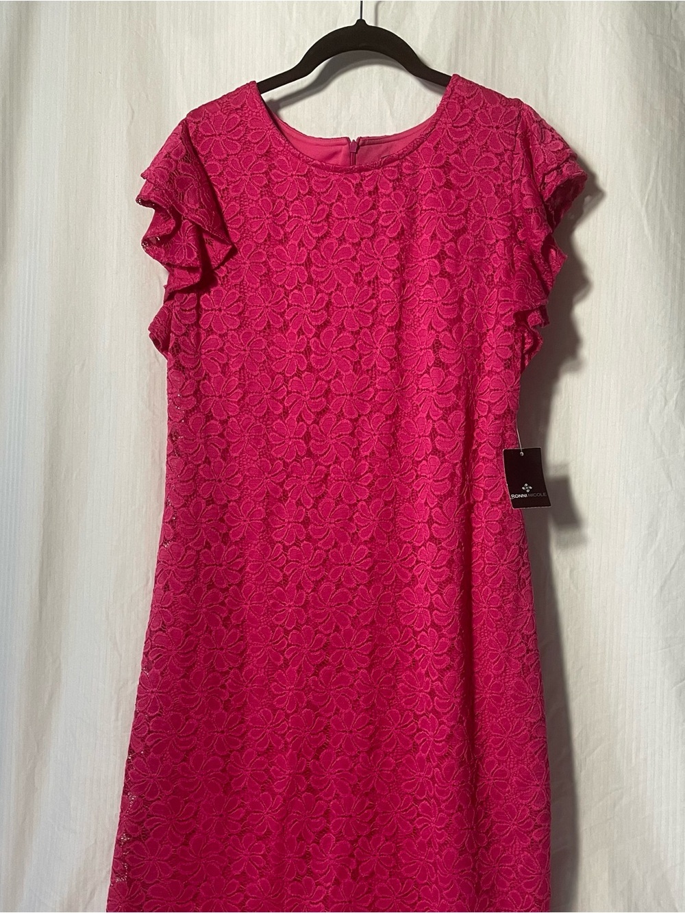 Ronni Nicole Bright pink Lace Dress
